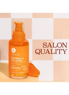 L LUSETA Luseta Turmeric & Collagen Hair Serum for Damaged and Thining Hair, Strengthening Oil Treatment Preventing breakage for Women and Men Adding Shine 3.38oz  - Image 4