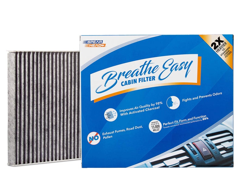 Spearhead Odor Defense Breathe Easy AC Heater Cabin Filter Fits 2010 Santa Fe 201115 Sorento Like OEM Up to 25 Longer Lasting wActivated Carbon BE664