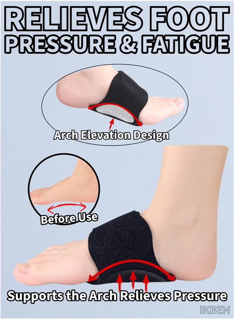 Miamia Orthotic Arch Support Plantar Fasciitis Relief Arch Support Brace Foot Pain Relief Flat Feet Insoles Gel Arch Support Cushions Flat Feet Support Orthopedic Foot Care Gel Pads - Image 5