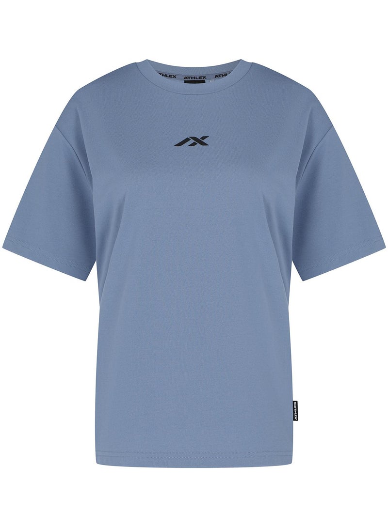 Athlex Athlex Women’s Oversized T-Shirt Blue EU 44 – Loose Fit, Soft & Breathable Casual Tee for Everyday Comfort at Work, Outdoors