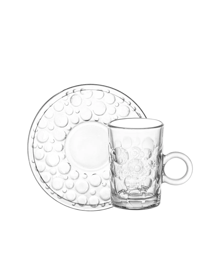 Cuisine Art Doyalex Glass by Cuisine Art Istikan Tea Cup & Saucer Set - 120ml, 12 Pieces, Transparent (CS-158C)