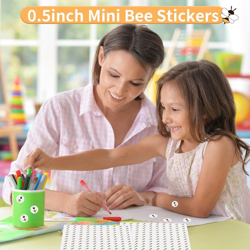 WANGHENG Starboling 2400 Pcs Small Stickers for Kids,Mini Bee Sticker Cartoon Paper Small Decals Cute Self-Adhesive Stickers for Summer Party Envelopes Scrapbook Gifts DIY Supplies,0.5in（Bee） Simple multifunctional build - Image 4