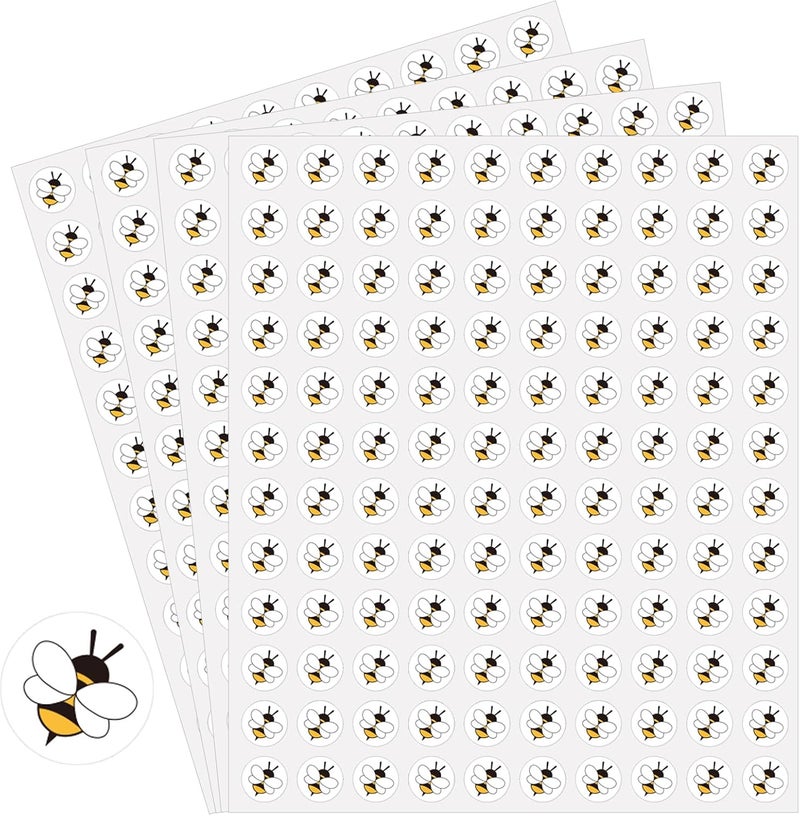 WANGHENG Starboling 2400 Pcs Small Stickers for Kids,Mini Bee Sticker Cartoon Paper Small Decals Cute Self-Adhesive Stickers for Summer Party Envelopes Scrapbook Gifts DIY Supplies,0.5in（Bee） Simple multifunctional build - Image 1