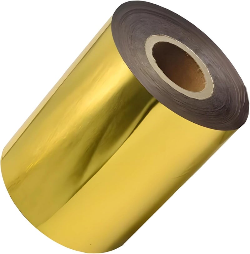 Premium Gold Foil Transfer Sheets for Crafts, Glossy Gold Finish for Wood, Plastic, and Leather Projects, 3.1 in X 393.7 Ft Roll - Image 1