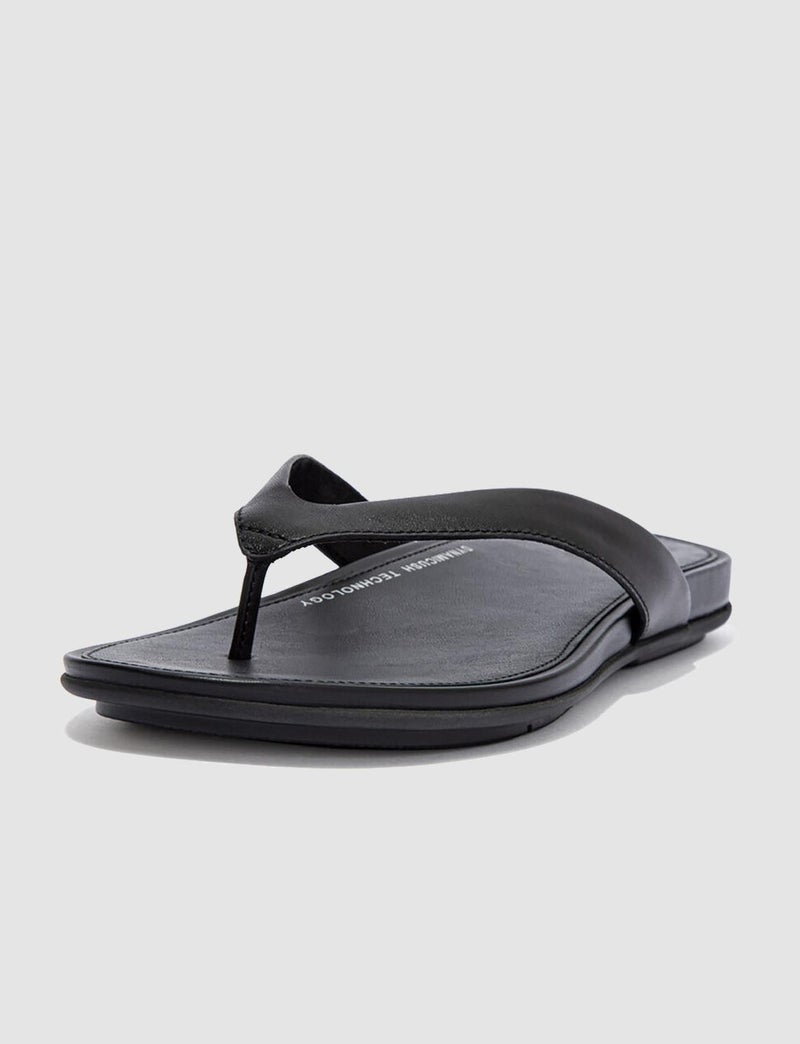 FitFlop Gracie Leather Eo8 Black Women's Flip Flops - Image 4
