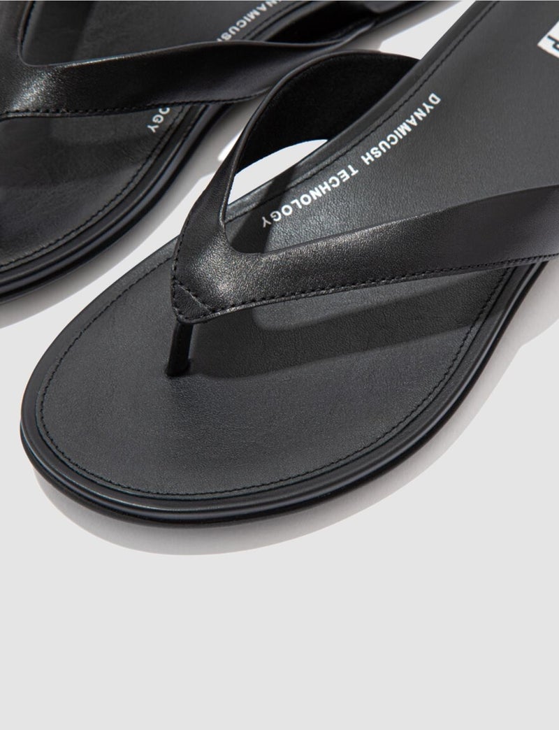 FitFlop Gracie Leather Eo8 Black Women's Flip Flops - Image 3