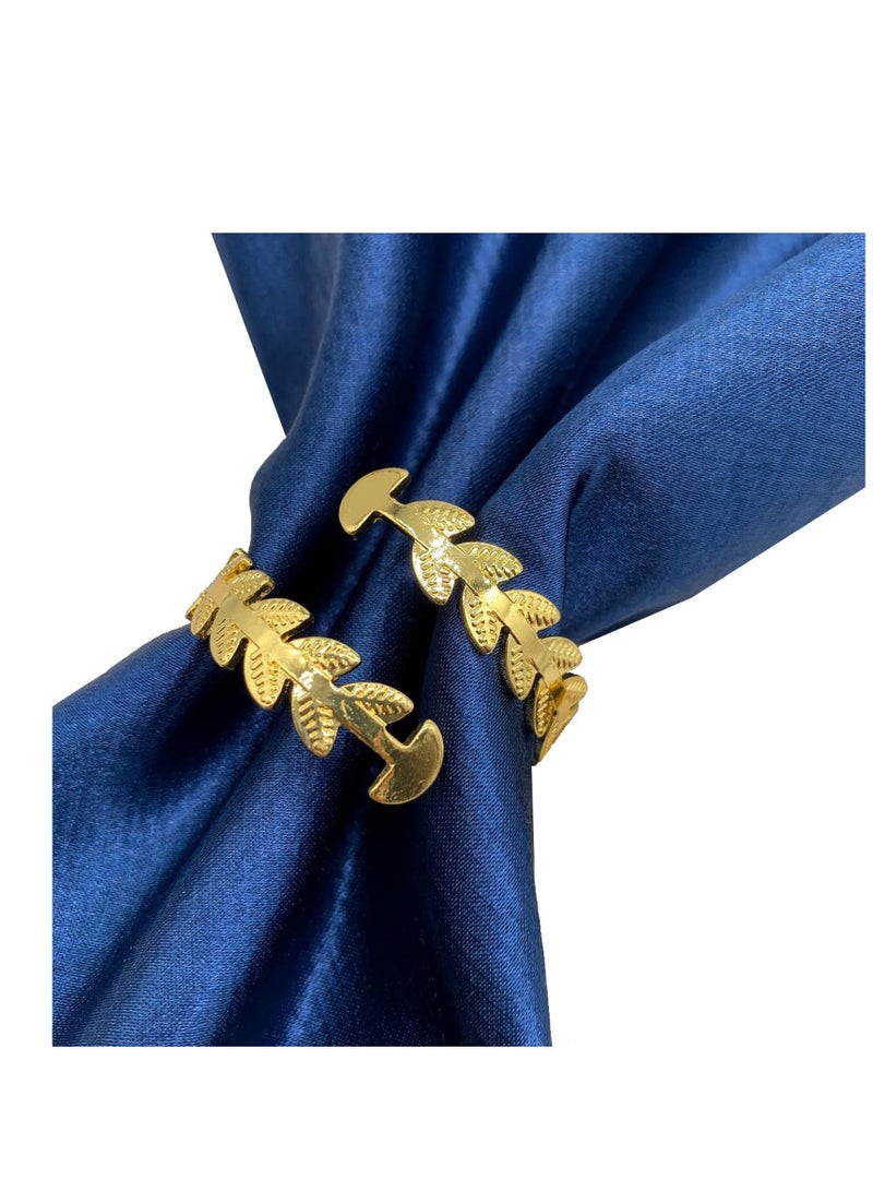 SYOSI Gold Leaf Napkin Rings Set of 8 for Dinner Table Decor Cloth Napkins Holder Metal Farmhouse Family Hotel Holiday Birthday Party Decorations Rustic - Image 5