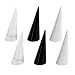 AUEAR 6 Pack Cone Shape Acrylic for Jewelry Showcase Display Stand Clear Black White - Image 2
