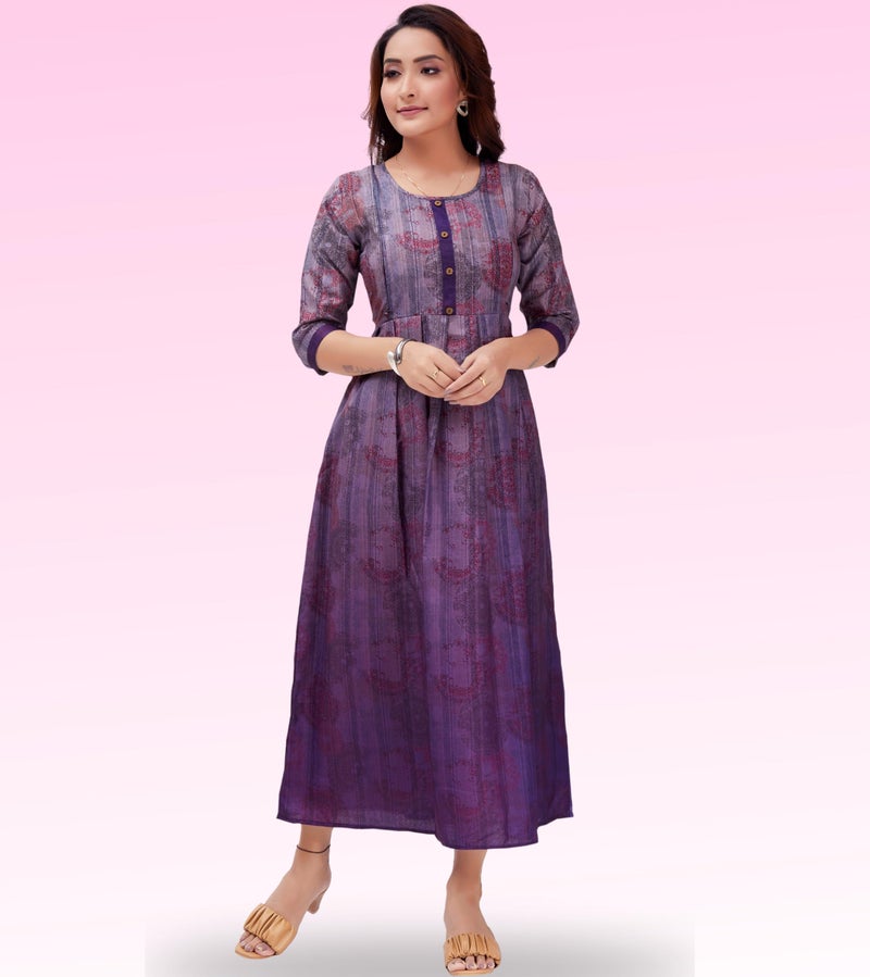 RITIJYA Feeding Kurtis for Women with Zip | Relaxed Fit Maternity Gown Pregnancy Dress for Nursing Mothers | Viscose Rayon | Maternity Wear Feeding Dress Tops (Large,Perpal, 9021_40) - Image 5