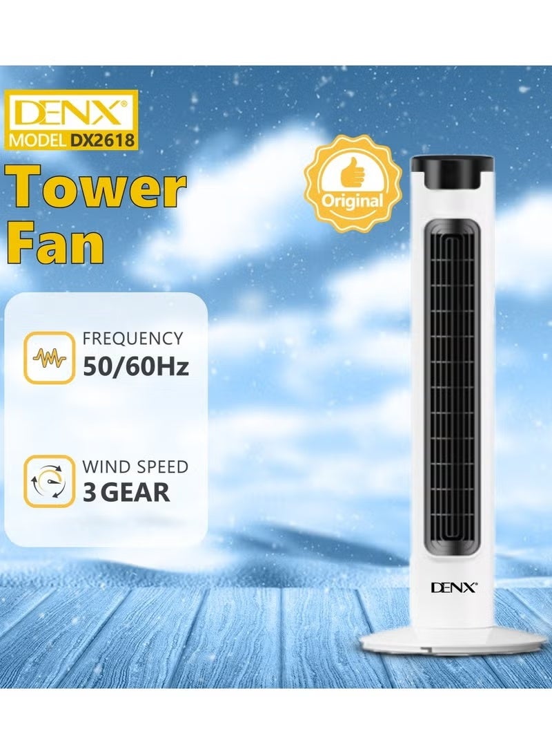 Bladeless Oscillating Tower Fan – Portable Quiet Electric Standing Floor Fan with 3 Wind Speeds, 3 Cooling Modes, Vertical Air Cooler for Home, Office & Bedroom Comfort - Image 5