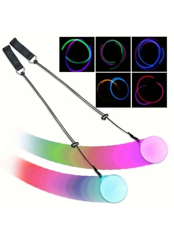 Multicolor LED Poi Ball With 9 Lighting Modes Strobe Spinner Dance Gift - Image 2