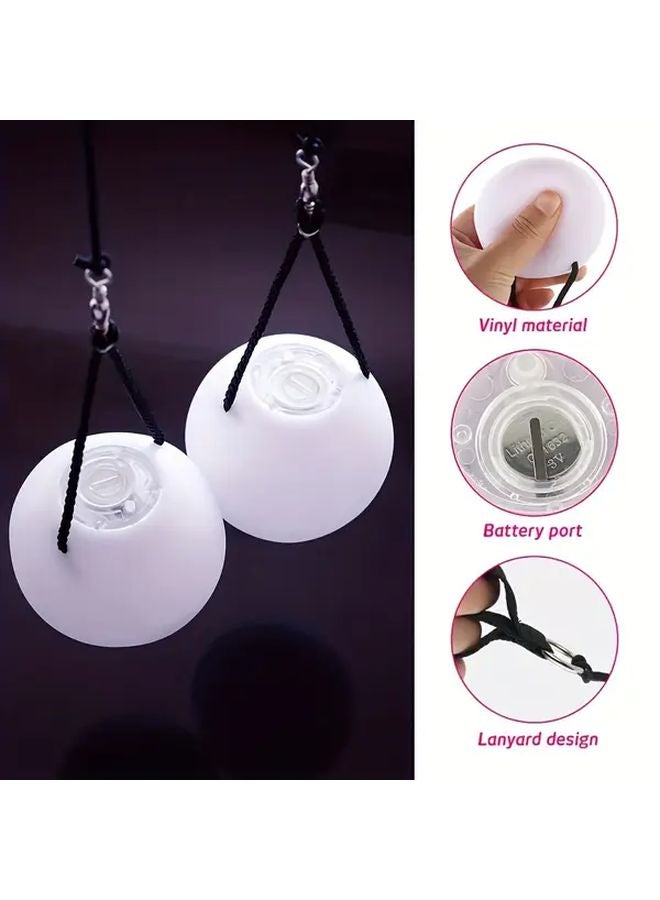 Multicolor LED Poi Ball With 9 Lighting Modes Strobe Spinner Dance Gift - Image 5