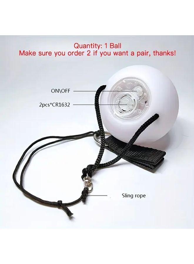 Multicolor LED Poi Ball With 9 Lighting Modes Strobe Spinner Dance Gift - Image 1