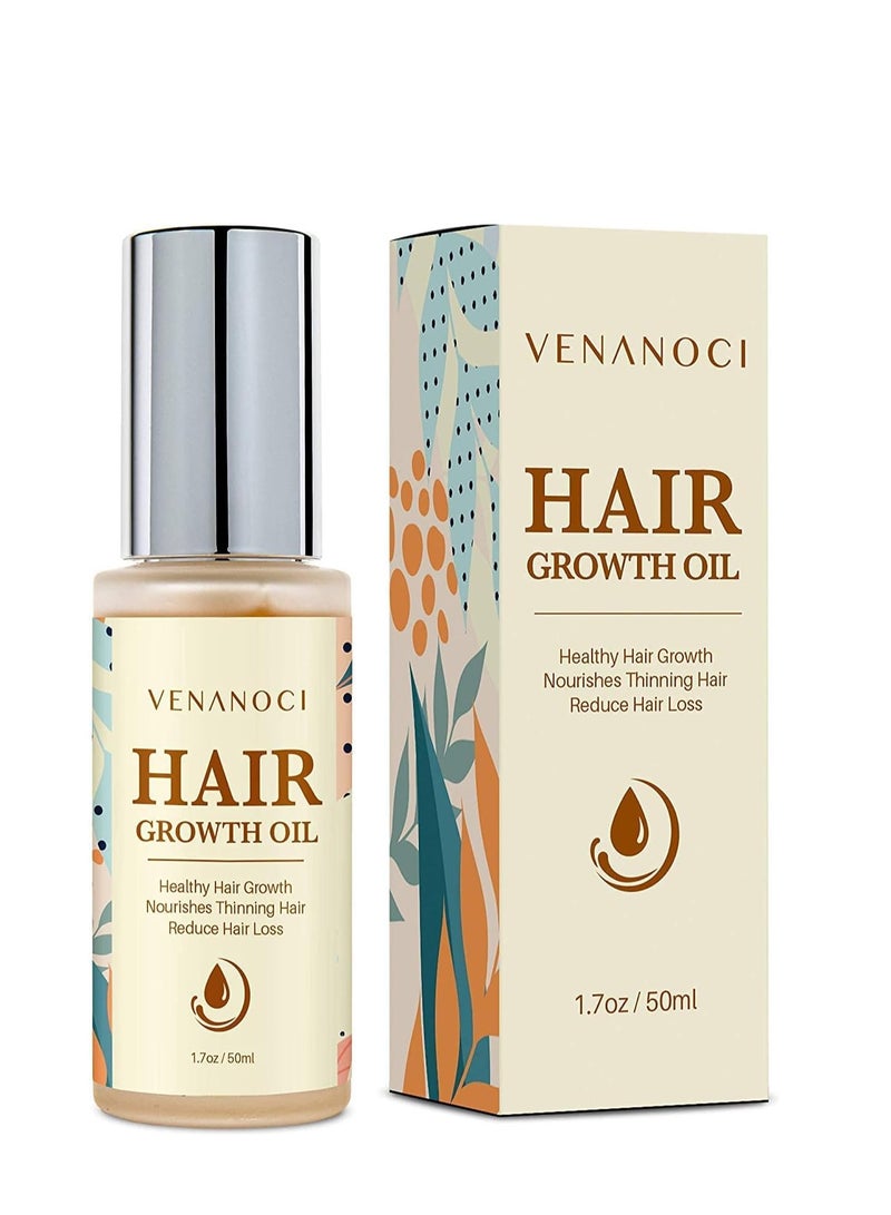 ڤينانوتشي زيت البيوتين وزيت الخروع وزيت إكليل الجبل لنمو الشعر للنساء، علاجات تساقط الشعر، زيت الشعر الجاف، من فينانوسي - Image 1