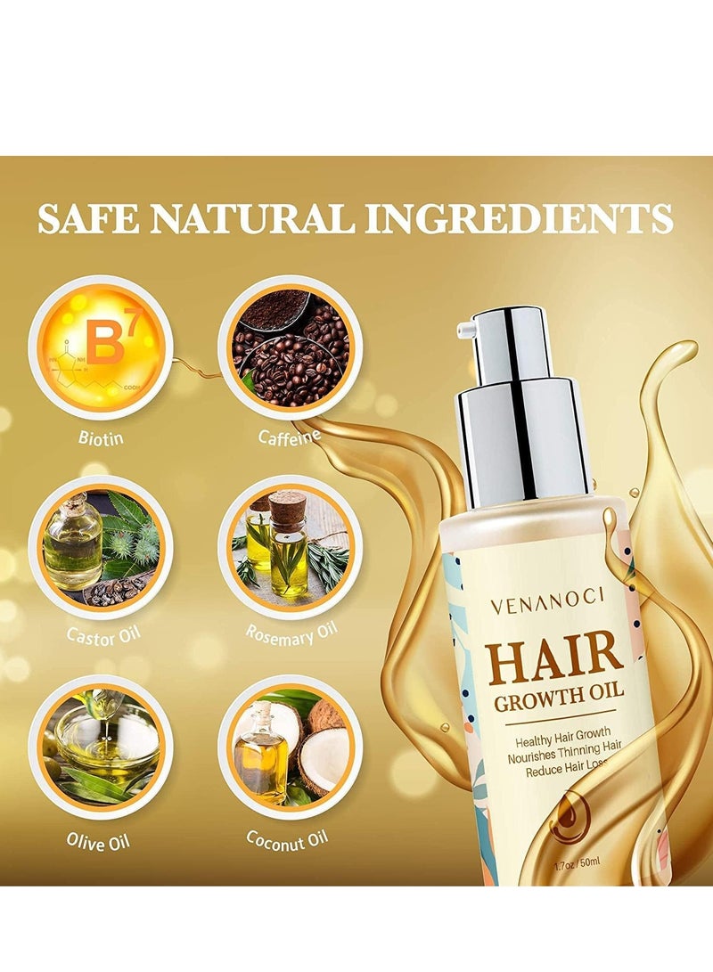 ڤينانوتشي زيت البيوتين وزيت الخروع وزيت إكليل الجبل لنمو الشعر للنساء، علاجات تساقط الشعر، زيت الشعر الجاف، من فينانوسي - Image 4