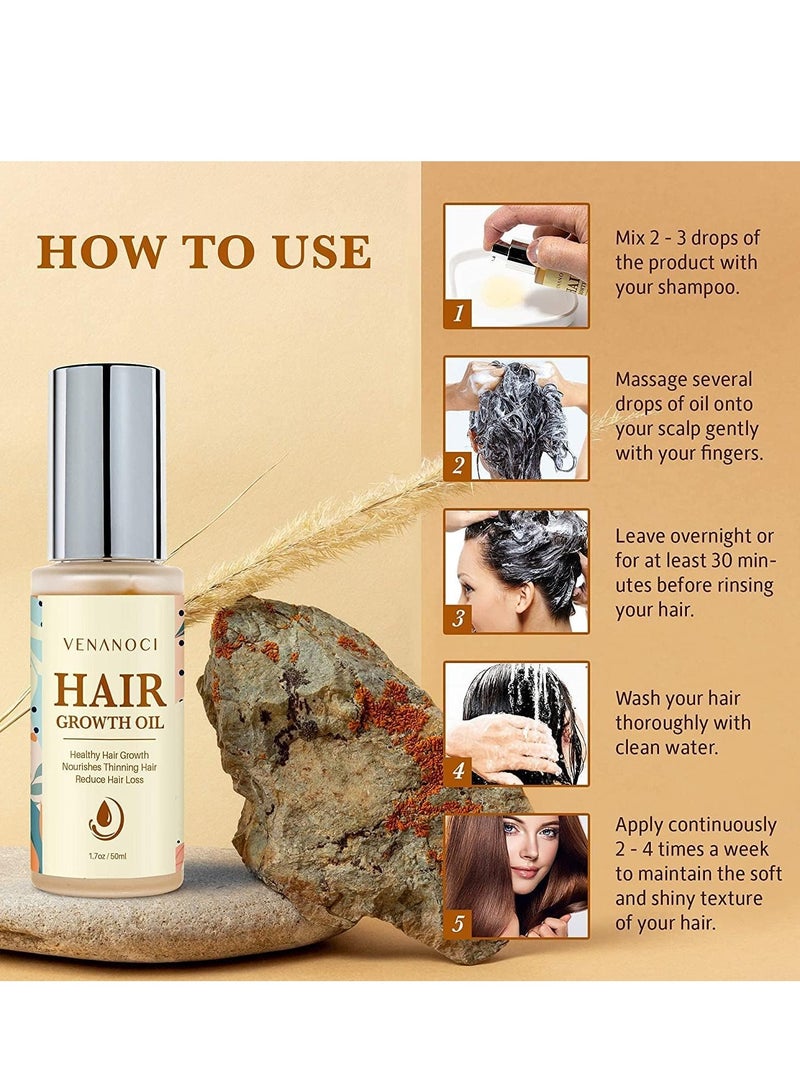 ڤينانوتشي زيت البيوتين وزيت الخروع وزيت إكليل الجبل لنمو الشعر للنساء، علاجات تساقط الشعر، زيت الشعر الجاف، من فينانوسي - Image 5