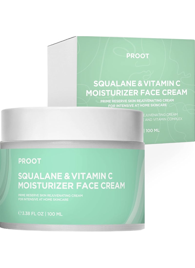 Proot - Squalane Moisturizer  Advanced Squalane Moisturizer Cream  Advanced Squalane Vitamin C Moisturizer For Face  Squalane and Vitamin C Face Cream with High Concentrate of Natural Ingredients  Squalane Moisturizer Face Cream for Intensive Skincare  Korean Squalane and Vitamin C Face Cream with AgeDefying Formula  Squalane and Vitamin C Face Moisturizing Cream for All Skin Type  Formulated with Squalane Vitamin C and Other Natural Ingredients  338 fl oz 100 ml - Image 1