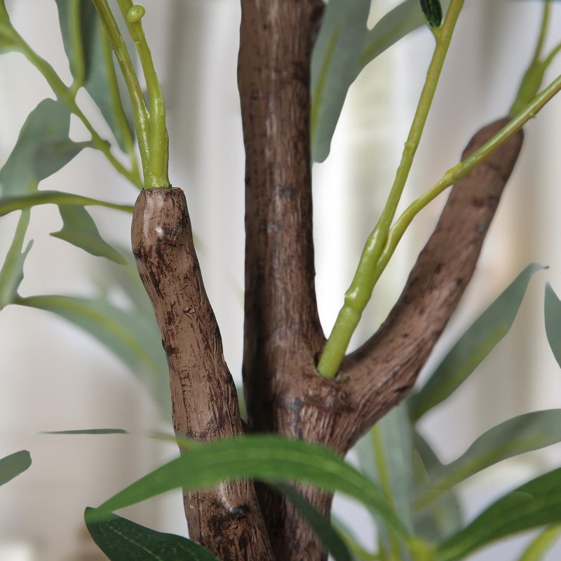 CETRD Artificial Olive Tree, 4FT Tall Faux Olive Trees 48in Outdoor Fake Potted Silk Plant with Trunk and Realistic 436 Leaves and 16 Fruits for Modern Office Home Decorï¼ˆ1packï¼‰ - Image 4