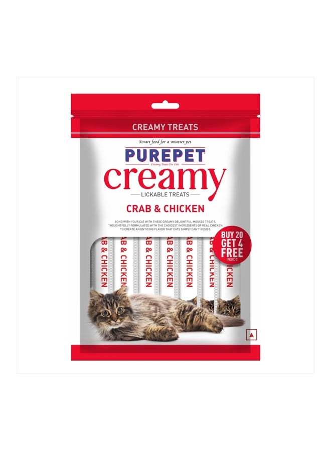 PUREPET Creamy Lickable Cat Treats Crab And Chicken - Image 1