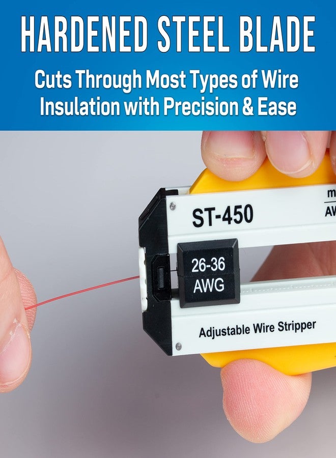 جونارد تولز أداة جونارد تولز (26-36 AWG) - ST-450 ABS قابلة للتعديل لتقشير الأسلاك بدقة، 26-36 AWG، طول 7.6 سم - 2.3 سم × ارتفاع 2.5 سم - 1.5 سم × سمك 1.5 سم - Image 4