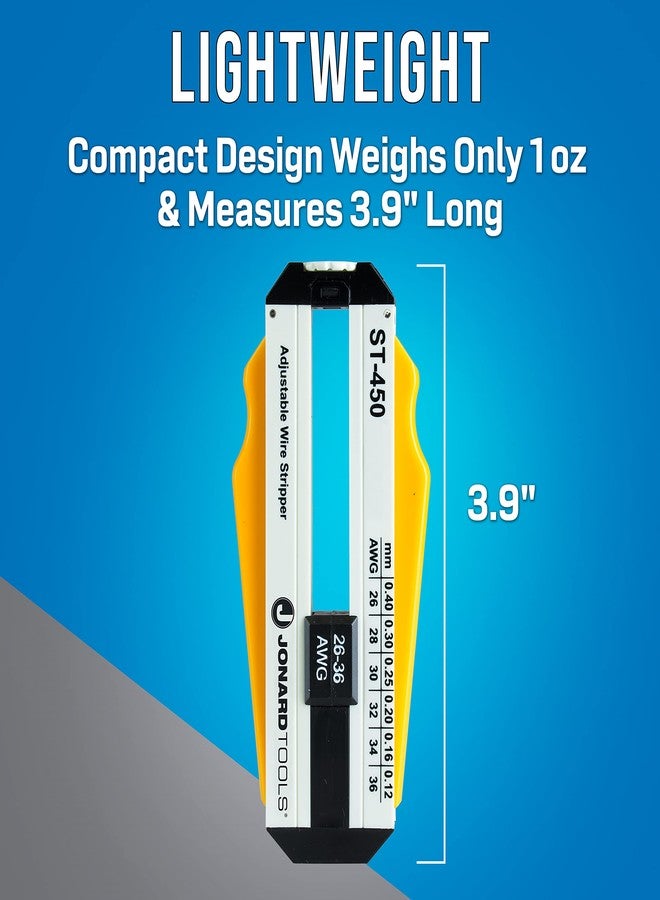 جونارد تولز أداة جونارد تولز (26-36 AWG) - ST-450 ABS قابلة للتعديل لتقشير الأسلاك بدقة، 26-36 AWG، طول 7.6 سم - 2.3 سم × ارتفاع 2.5 سم - 1.5 سم × سمك 1.5 سم - Image 5