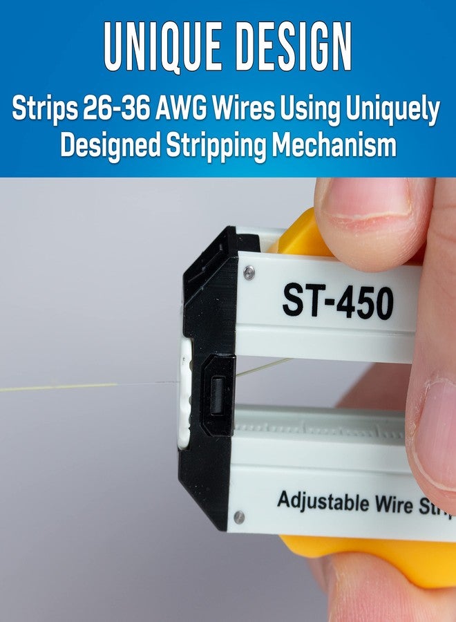 جونارد تولز أداة جونارد تولز (26-36 AWG) - ST-450 ABS قابلة للتعديل لتقشير الأسلاك بدقة، 26-36 AWG، طول 7.6 سم - 2.3 سم × ارتفاع 2.5 سم - 1.5 سم × سمك 1.5 سم - Image 2