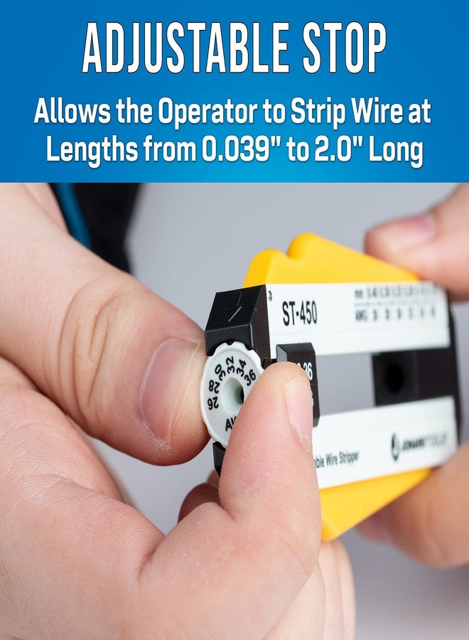 جونارد تولز أداة جونارد تولز (26-36 AWG) - ST-450 ABS قابلة للتعديل لتقشير الأسلاك بدقة، 26-36 AWG، طول 7.6 سم - 2.3 سم × ارتفاع 2.5 سم - 1.5 سم × سمك 1.5 سم - Image 3