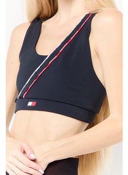 TOMMY SPORT Women Non Padded Training Sports Bra, Navy  - Image 3