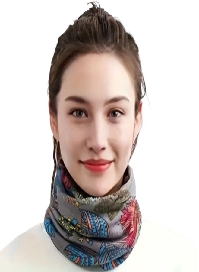 قبعة YEIPIS المترهلة للنساء، قبعة صوفية مطبوعة بالزهور، قبعة صوفية، قبعة باندانا، قبعة جمجمة، قبعة عصرية للرجال والنساء والفتيات - مناسبة لجميع الفصول (مقاس واحد، مقاس حر، قبعة مانجو، قبعة، موضة) - Image 2