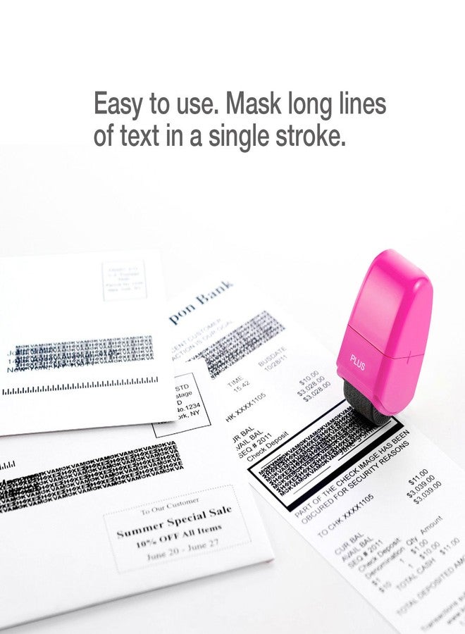 Plus Guard Your ID Mini Roller Stamp, Pink - Image 3