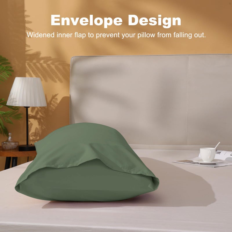 DOWNSTORIA Body Pillow Cover, Ultra Soft Microfiber Long Pillowcase, Envelope Closure Large Pillow Cases 20x54 inch (Olive Green) - Image 3