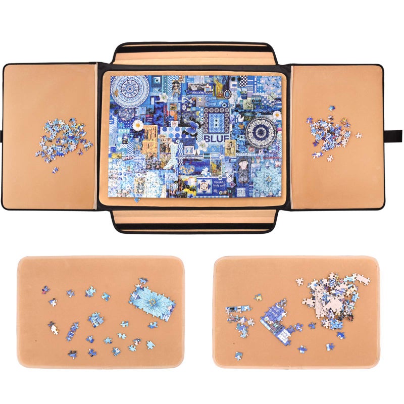 ALL4JIG 1500 Pieces Jigsaw Puzzle Board, Portable Puzzle Board, Jigsaw Puzzle Table Board, Puzzle Keeper Puzzle Caddy with Sorting Trays & Detachable Board,Non-Slip Surface - Image 1