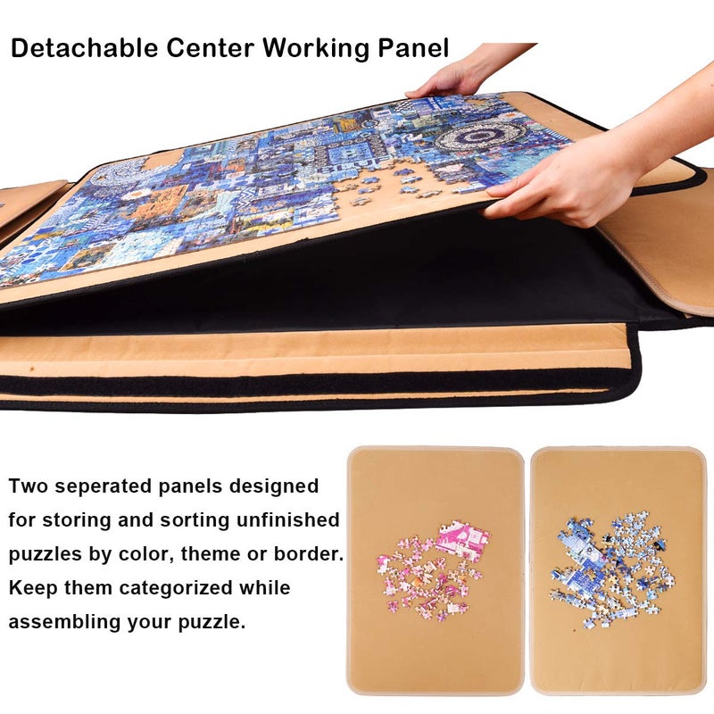 ALL4JIG 1500 Pieces Jigsaw Puzzle Board, Portable Puzzle Board, Jigsaw Puzzle Table Board, Puzzle Keeper Puzzle Caddy with Sorting Trays & Detachable Board,Non-Slip Surface - Image 3