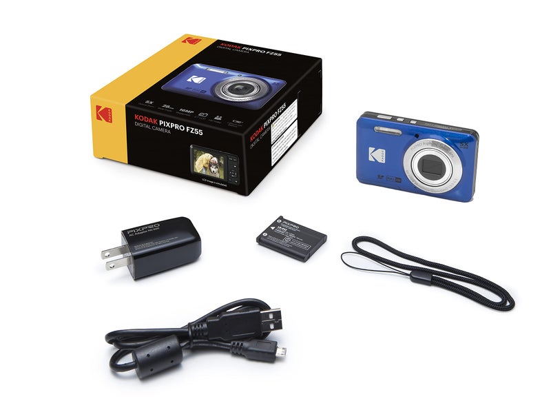 Photo4Less Kodak PIXPRO FZ55 Digital Camera (Blue) + 32GB Memory Card + Point and Shoot Camera Case + Extendable Monopod + Lens Cleaning Pen + LCD Screen Protectors + Table Top Tripod - Ultimate Bundle - Image 3