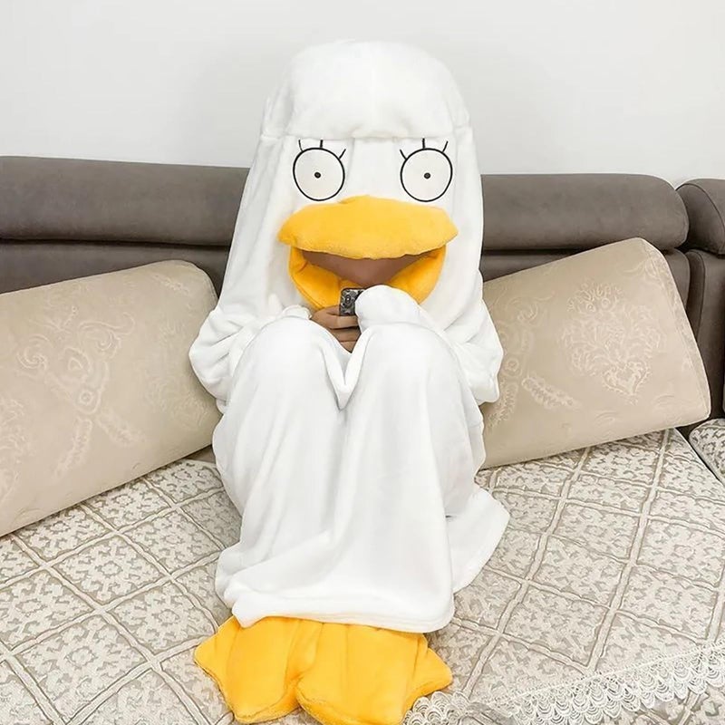 Holiberty Adults Cartoon Duck Feet House Slippers, Cute Fluffy Duck Paw Claw Indoor Ankle Bootie Shoes Funny Halloween Christmas Animal Costume Fuzzy Plush Winter Warm Home Slippers Socks for Women Men - Image 2