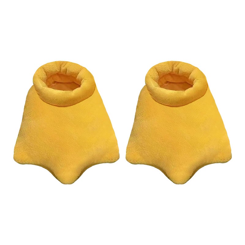 Holiberty Adults Cartoon Duck Feet House Slippers, Cute Fluffy Duck Paw Claw Indoor Ankle Bootie Shoes Funny Halloween Christmas Animal Costume Fuzzy Plush Winter Warm Home Slippers Socks for Women Men - Image 1