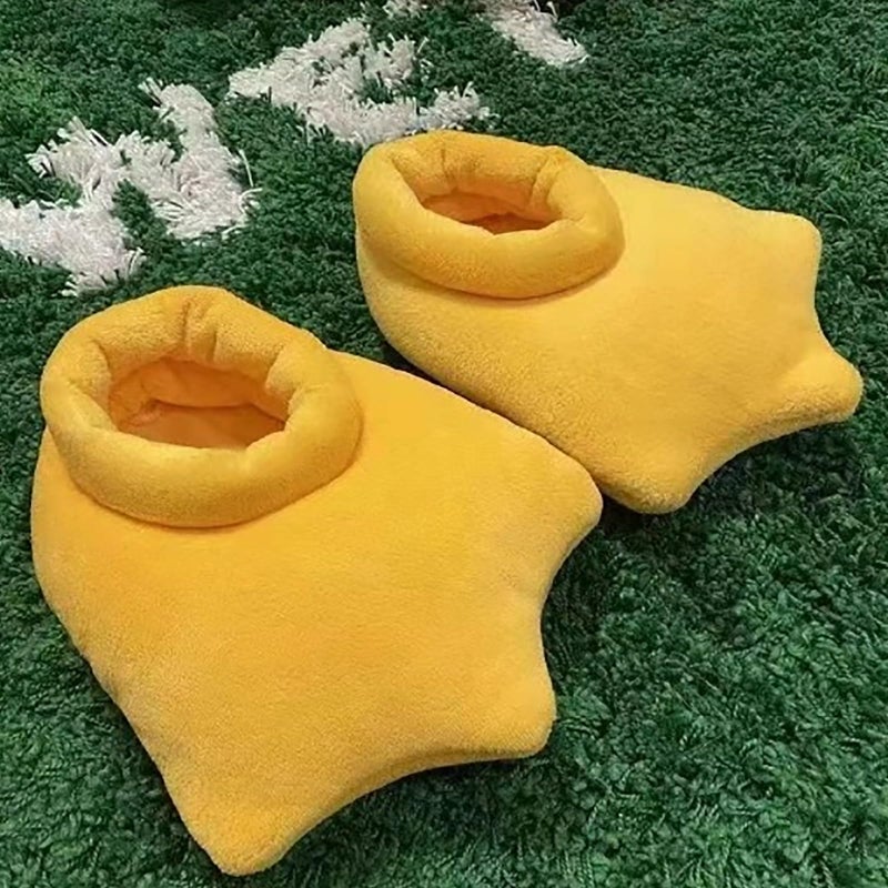 Holiberty Adults Cartoon Duck Feet House Slippers, Cute Fluffy Duck Paw Claw Indoor Ankle Bootie Shoes Funny Halloween Christmas Animal Costume Fuzzy Plush Winter Warm Home Slippers Socks for Women Men - Image 3