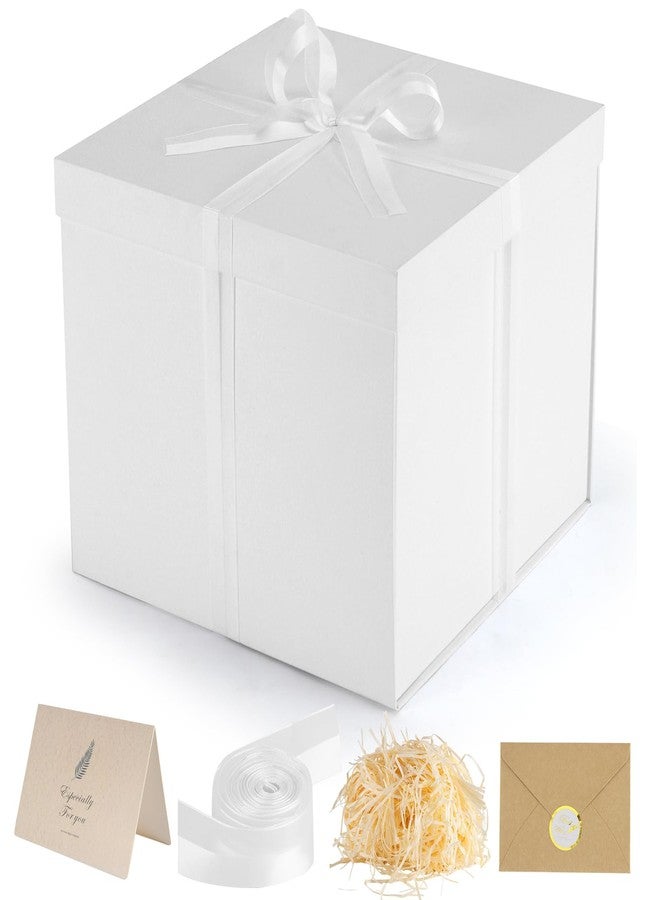 Donyang Gift Box, 12x12x10 inches Large White Gift Boxes for Presents with Lids, Birthday Box, Groomsman Proposal Box, for Wedding, Valentine's Day, Mother's Day, Halloween, Christmas Gift Packging - Image 1