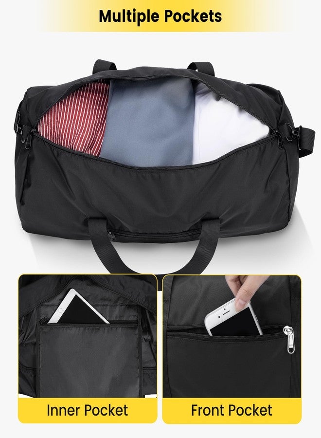 Vorspack Duffel Bag 24 Inches Foldable Lightweight Gym Bag with Inner Pocket for Travel Sports - Black - Image 4