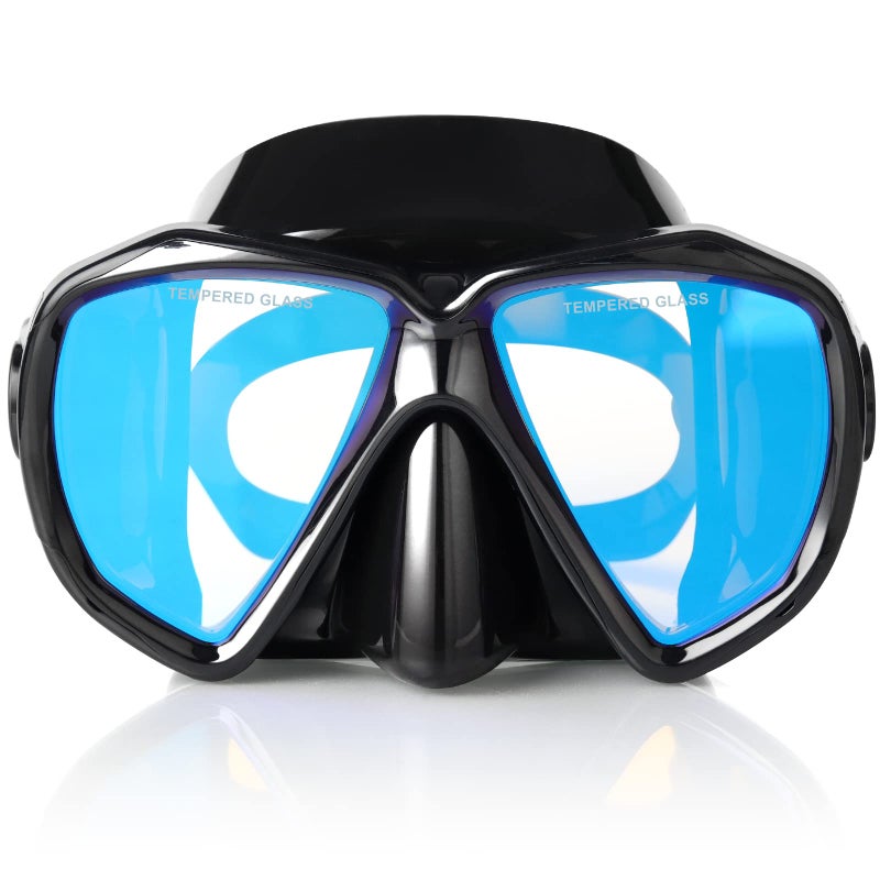 EXP VISION Snorkel Diving Mask, Panoramic HD Swim Mask, Anti-Fog Scuba Diving Goggles, Silicone Skirt Tempered Glass Dive Mask Adult Youth Swim Goggles with Nose Cover for Diving, Snorkeling - Image 1