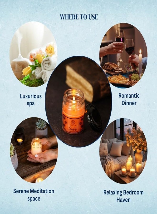 TEORA Salsa Jar Chocolate Scented Candle 100% Soy Wax Candle Burning Time-20-25 hrs for Home & Aromatherapy Smoke Free & Non Toxic - Image 3