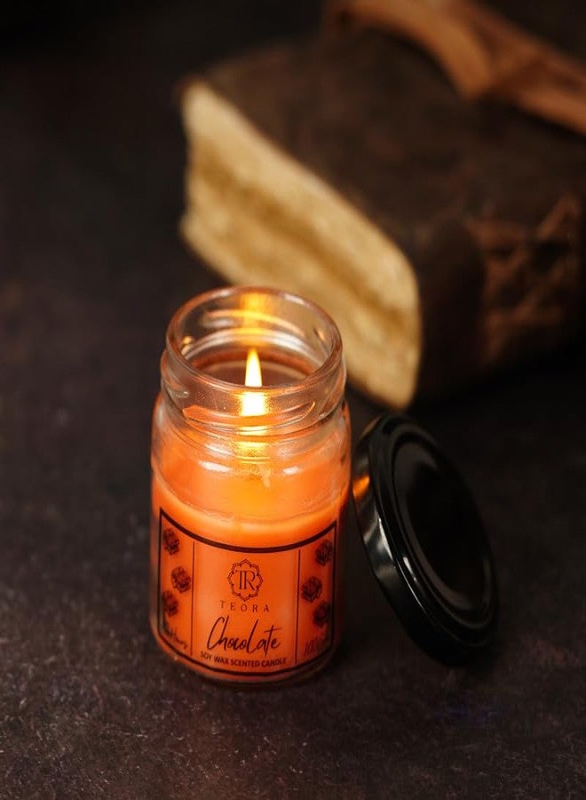 TEORA Salsa Jar Chocolate Scented Candle 100% Soy Wax Candle Burning Time-20-25 hrs for Home & Aromatherapy Smoke Free & Non Toxic - Image 2