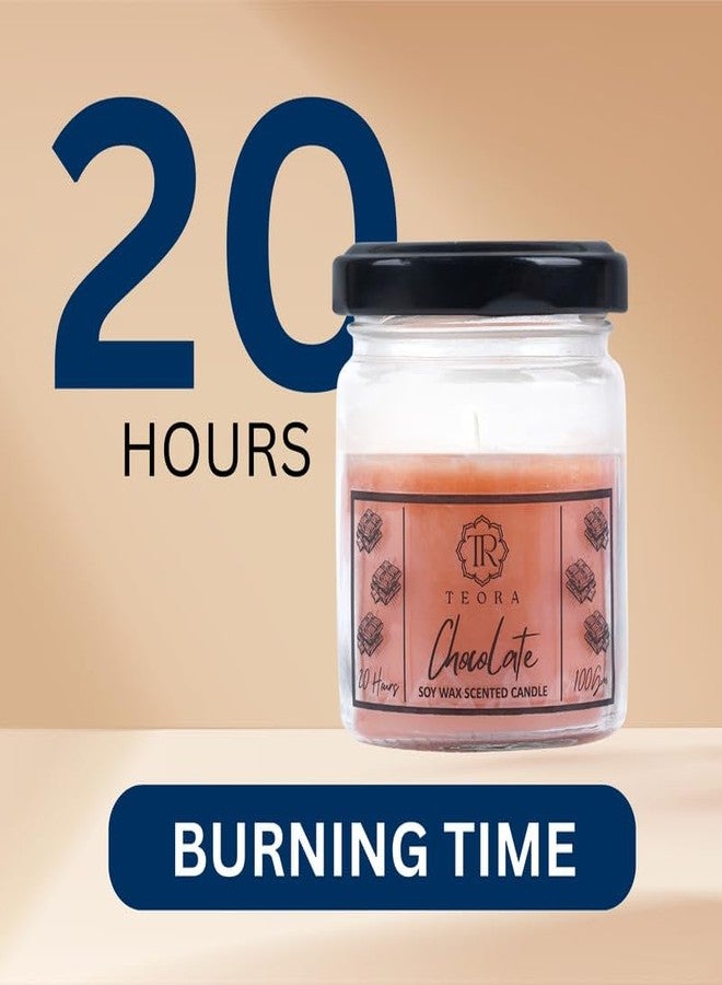 TEORA Salsa Jar Chocolate Scented Candle 100% Soy Wax Candle Burning Time-20-25 hrs for Home & Aromatherapy Smoke Free & Non Toxic - Image 4