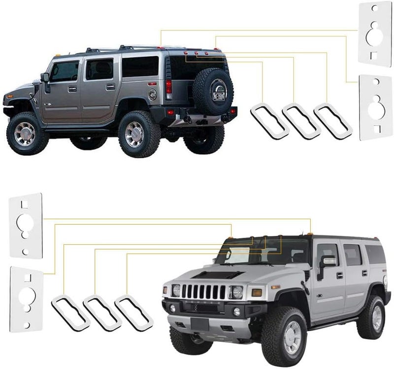 MbuyDIY Cab Marker Roof Lights Gasket Seal Compatible with 2003-2009 Hummer H2 Center Corner Set, Single-sided adhesive Advanced compact design - Image 2