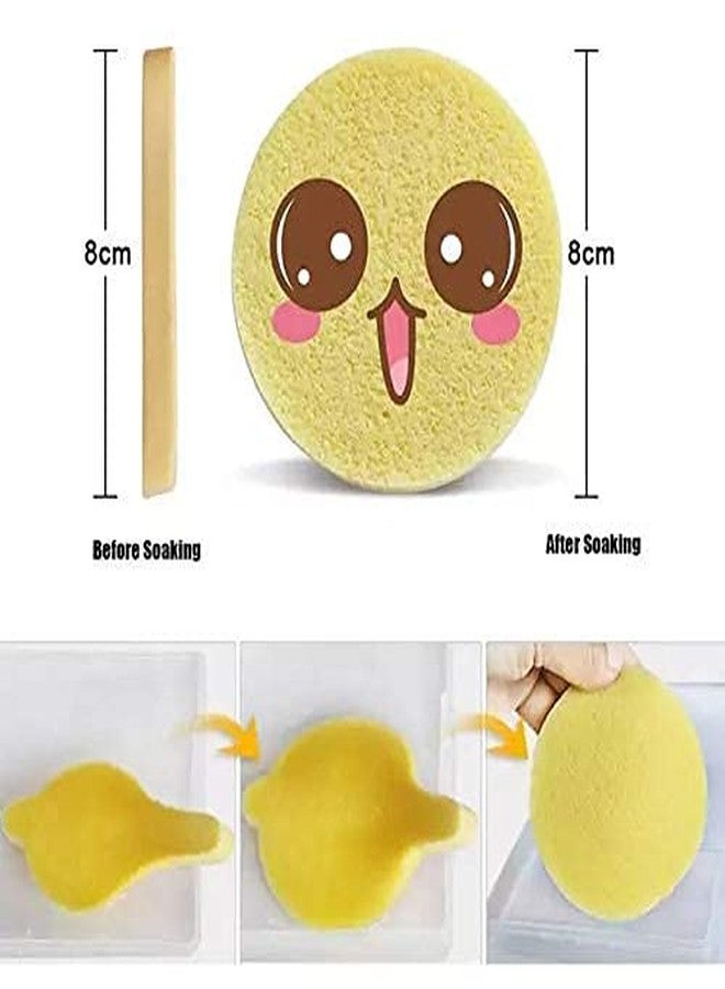 Morikus Professional Compressed Cellulose Facial Sponge, Natural Yellow, Round Shape, Makeup Removal and Cleansing 12 PC - Image 4