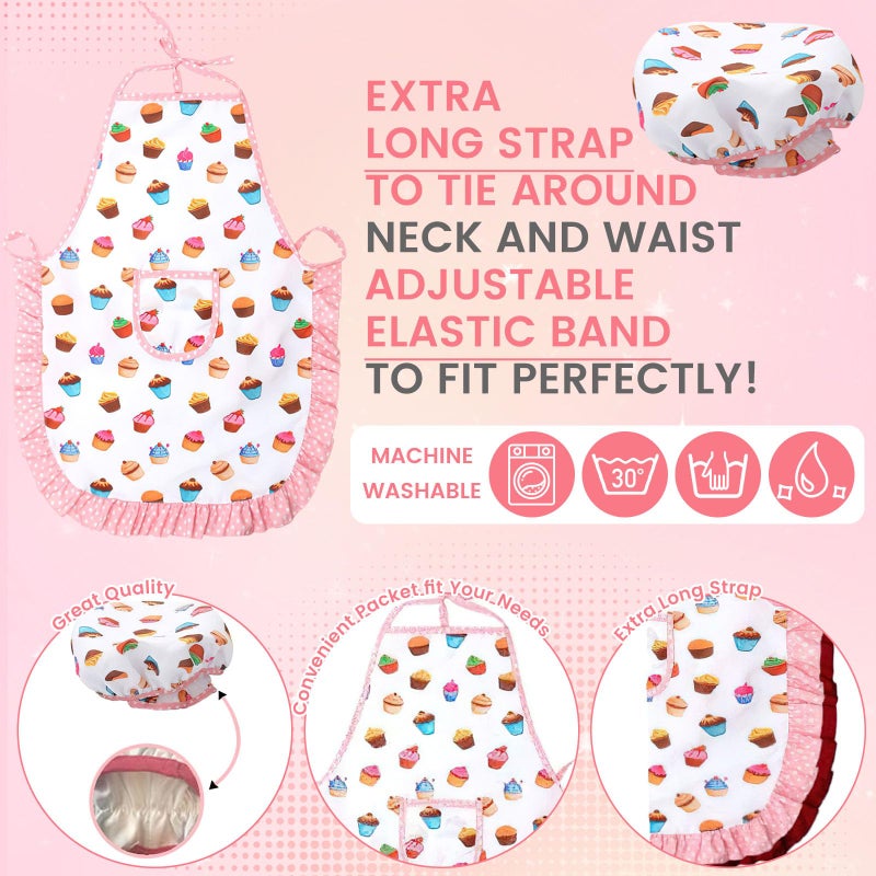 3 Otters Kids Chef Hat and Apron, 11 PCS Chef Costume Sets Pretend Play Kitchen Toys Baking Tools for Toddler - Image 4