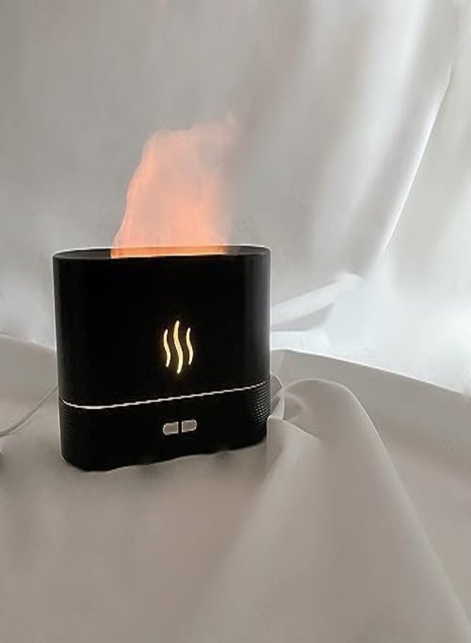 AKDC Depulat Flame Air Diffuser,Humidifier,Portable-Noiseless Aroma Diffuser For Home,Office Or Yoga Essential Oil Diffuser With No-Water Auto-Off Protection(Black) - Image 1