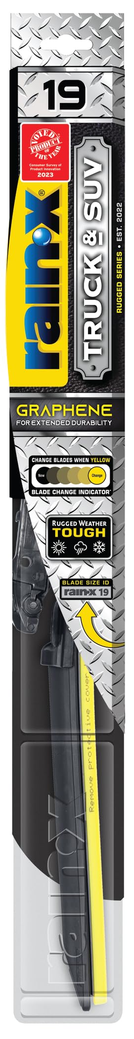 RainX 870119 Truck SUV Rugged Series Premium Wiper Blades 19 Inch Windshield Wipers Pack Of 1 Automotive Replacement Windshield Wiper Blades Engineered For All Driving Adventures