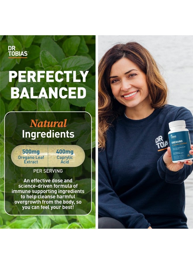 Dr. Tobias Dr. Tobias Oregano and Caprylic Acid Blend, Gut Flora Balance Complex with Probiotics & Enzymes for Intestinal and Immune Support, Gut Health Supplements for Women & Men, 60 Capsules, 30 Servings  - Image 2