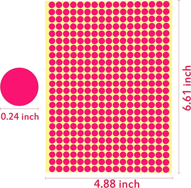JANYUN 6528 Pieces Colored Dot Stickers, 1/4" Small Color Labels Coding Circle Round Coding Dot Labels Stickers 20 Colors for Office, Classroom - Image 3